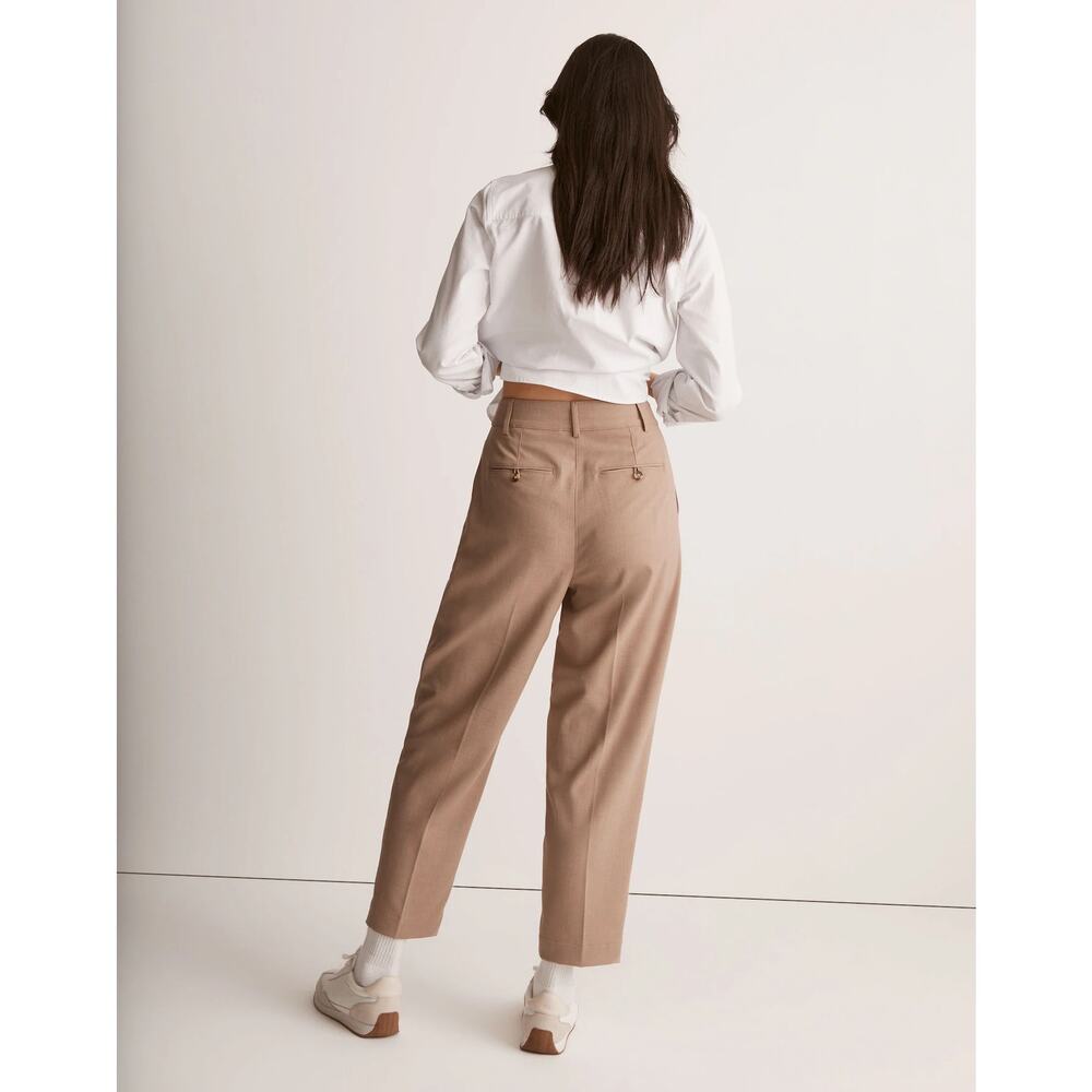Madewell khaki Classic Pleated Tapered Pants size 30 - Picture 2 of 10